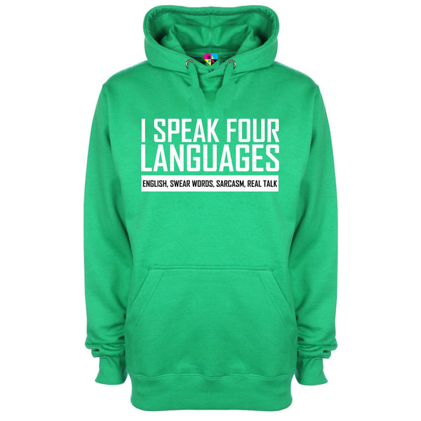 I Speak Four Languages Printed Hoodie - Mr Wings Emporium 