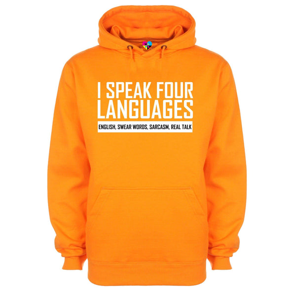 I Speak Four Languages Printed Hoodie - Mr Wings Emporium 