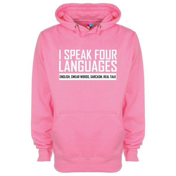 I Speak Four Languages Printed Hoodie - Mr Wings Emporium 