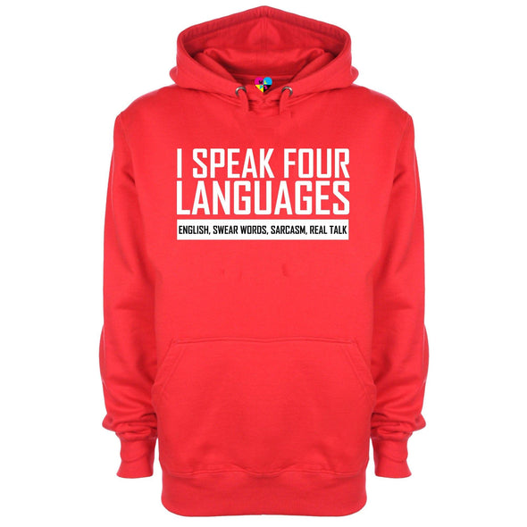 I Speak Four Languages Printed Hoodie - Mr Wings Emporium 