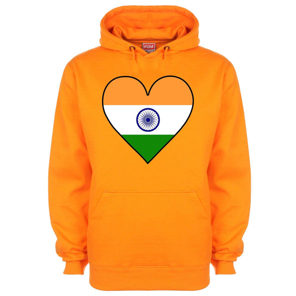 India Flag Heart Printed Hoodie - Mr Wings Emporium 