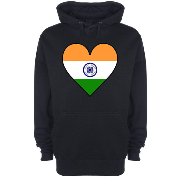 India Flag Heart Printed Hoodie - Mr Wings Emporium 