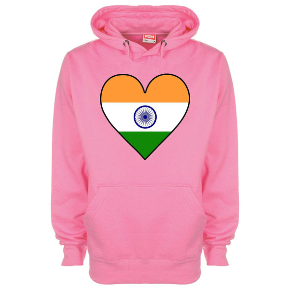 India Flag Heart Printed Hoodie - Mr Wings Emporium 