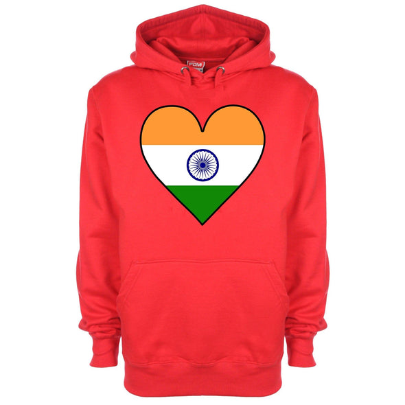India Flag Heart Printed Hoodie - Mr Wings Emporium 