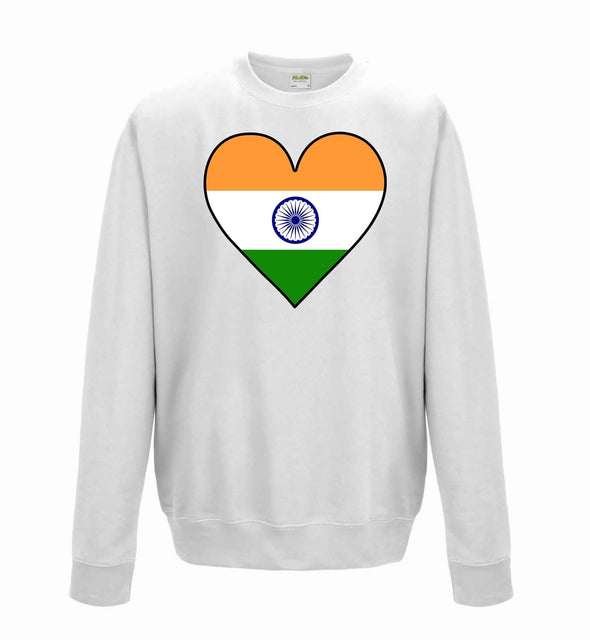 India Flag Heart Printed Sweatshirt - Mr Wings Emporium 