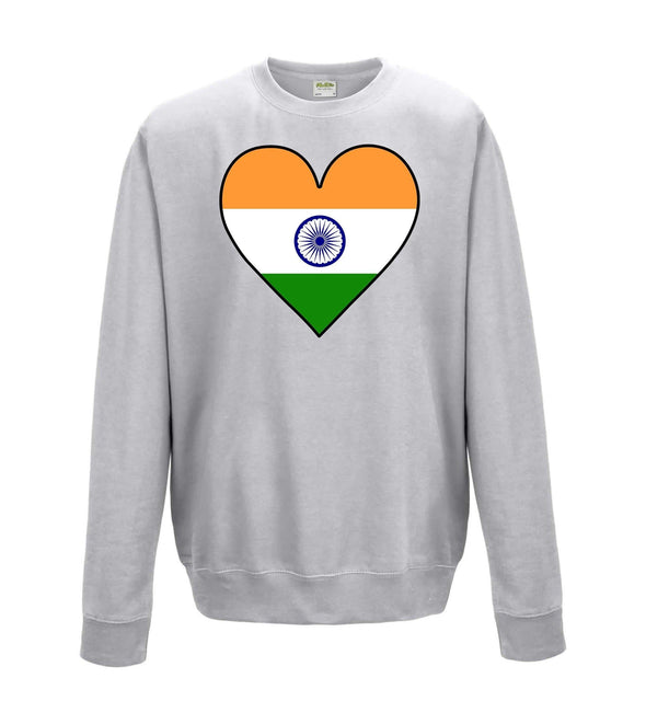 India Flag Heart Printed Sweatshirt - Mr Wings Emporium 