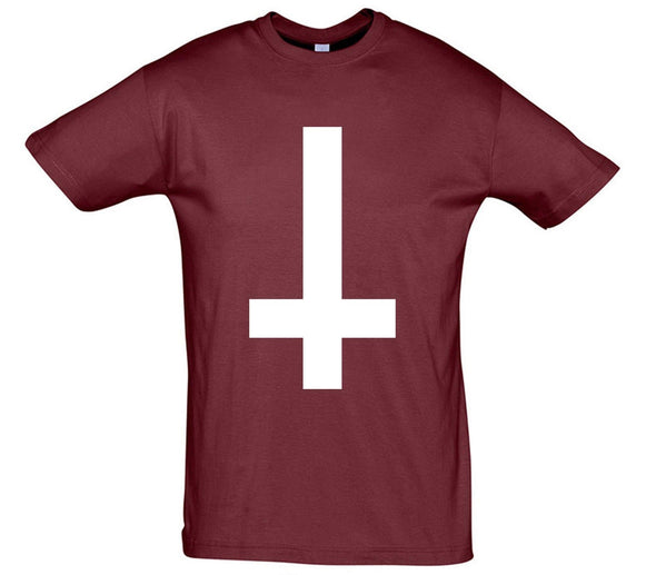Inverted Cross Printed T-Shirt - Mr Wings Emporium 