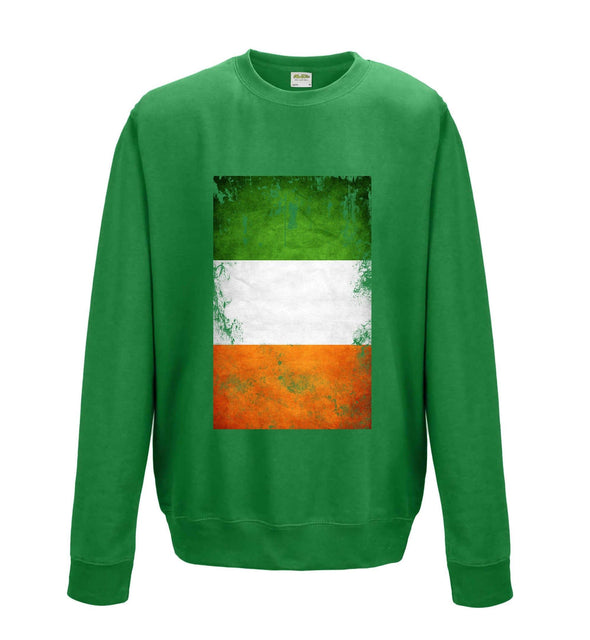 Ireland Distressed Flag Printed Sweatshirt - Mr Wings Emporium 