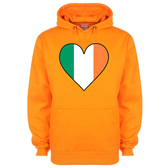 Ireland Flag Heart Printed Hoodie - Mr Wings Emporium 