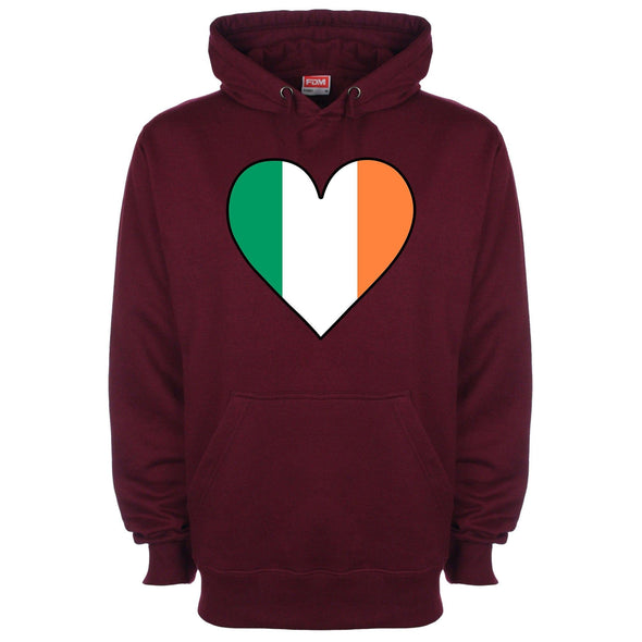 Ireland Flag Heart Printed Hoodie - Mr Wings Emporium 