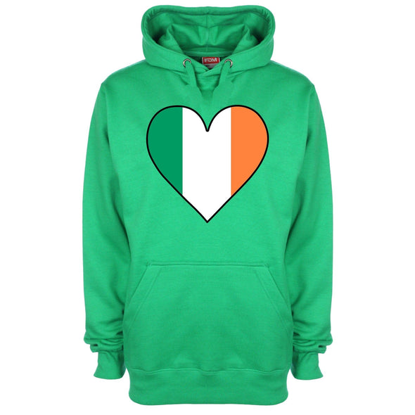 Ireland Flag Heart Printed Hoodie - Mr Wings Emporium 