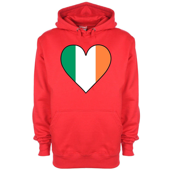 Ireland Flag Heart Printed Hoodie - Mr Wings Emporium 
