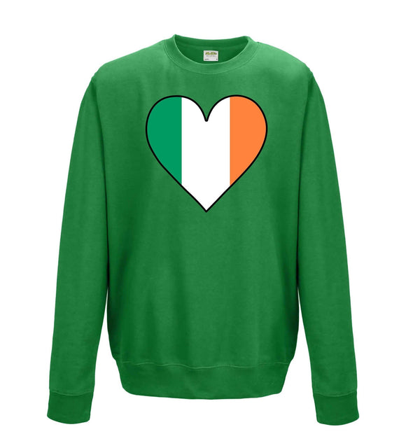 Ireland Flag Heart Printed Sweatshirt - Mr Wings Emporium 