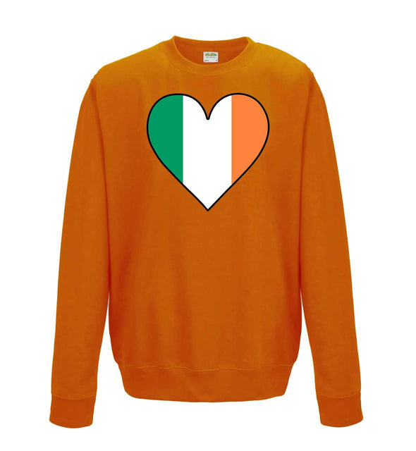 Ireland Flag Heart Printed Sweatshirt - Mr Wings Emporium 