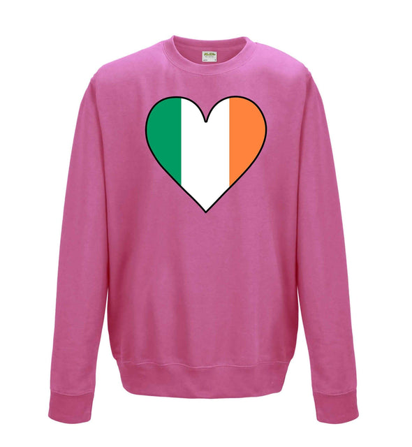 Ireland Flag Heart Printed Sweatshirt - Mr Wings Emporium 