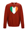 Ireland Flag Heart Printed Sweatshirt - Mr Wings Emporium 