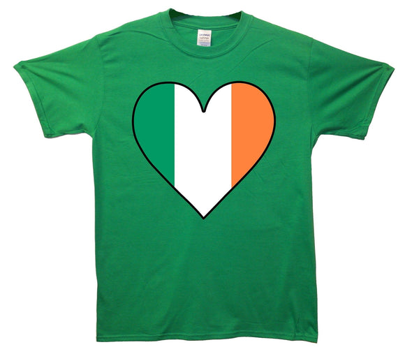 Ireland Flag Heart Printed T-Shirt - Mr Wings Emporium 