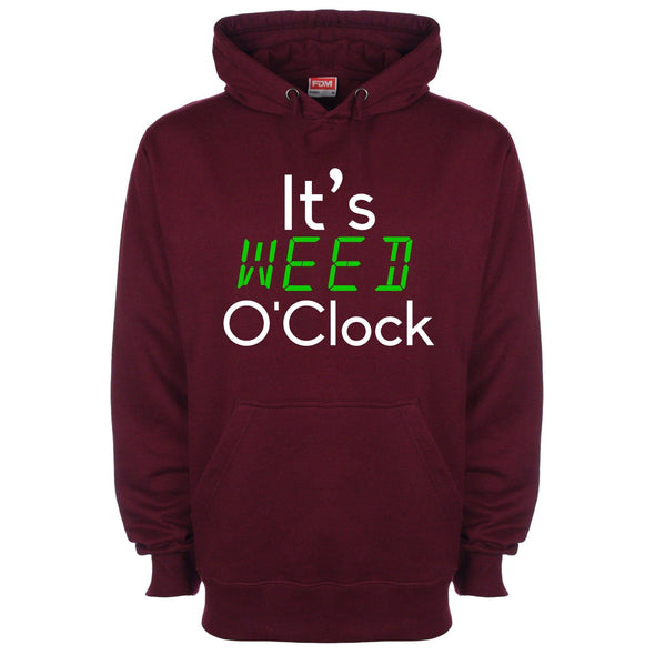 It's Weed O'Clock Printed Hoodie - Mr Wings Emporium 