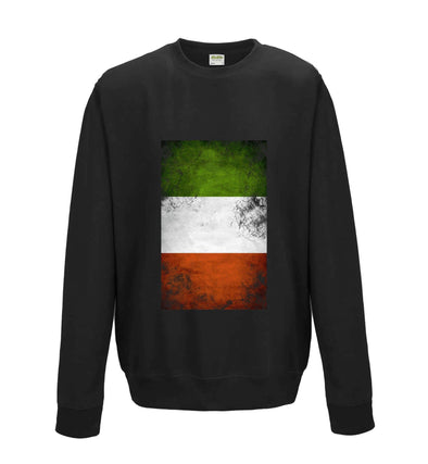 Italy Distressed Flag Printed Sweatshirt - Mr Wings Emporium 