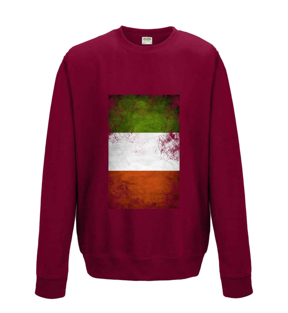 Italy Distressed Flag Printed Sweatshirt - Mr Wings Emporium 