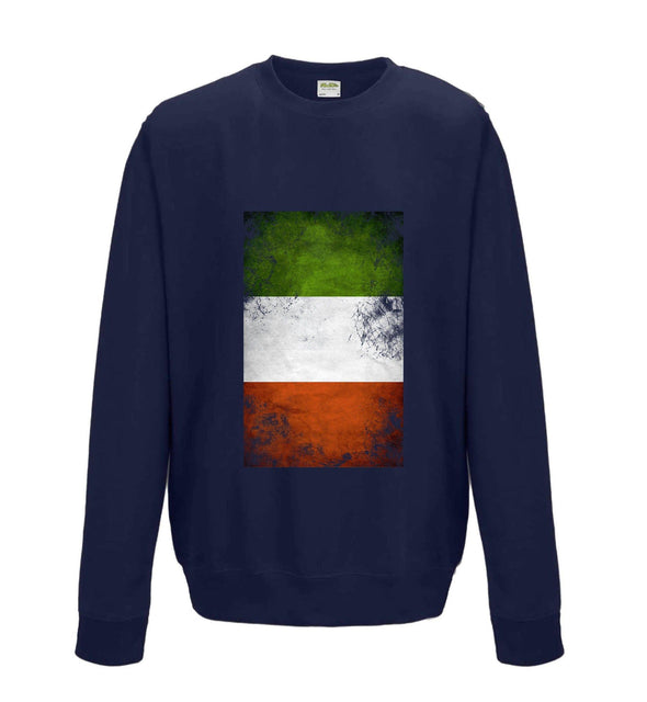 Italy Distressed Flag Printed Sweatshirt - Mr Wings Emporium 