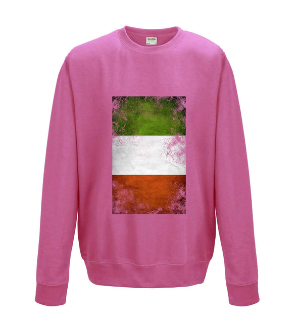 Italy Distressed Flag Printed Sweatshirt - Mr Wings Emporium 