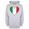 Italy Flag Heart Printed Hoodie - Mr Wings Emporium 