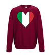 Italy Flag Heart Printed Sweatshirt - Mr Wings Emporium 