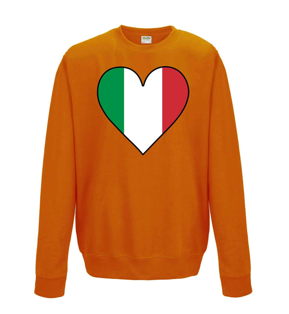 Italy Flag Heart Printed Sweatshirt - Mr Wings Emporium 