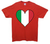 Italy Flag Heart Printed T-Shirt - Mr Wings Emporium 