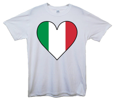 Italy Flag Heart Printed T-Shirt - Mr Wings Emporium 