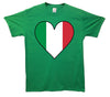 Italy Flag Heart Printed T-Shirt - Mr Wings Emporium 