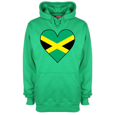 Jamaica Flag Heart Printed Hoodie - Mr Wings Emporium 