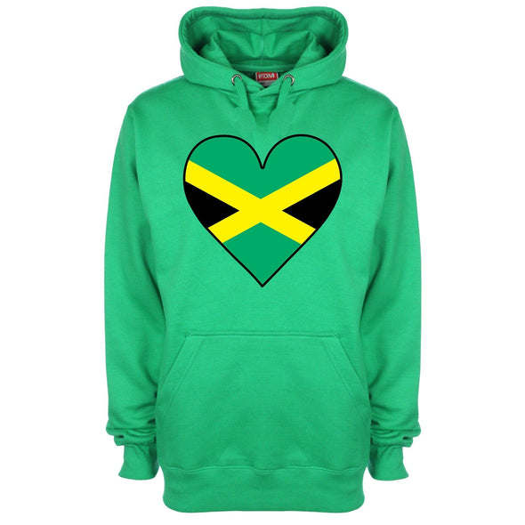 Jamaica Flag Heart Printed Hoodie - Mr Wings Emporium 