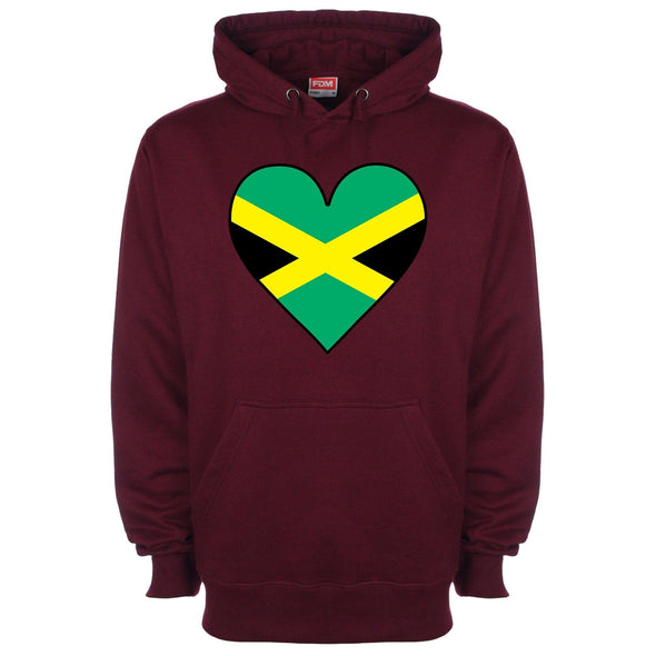 Jamaica Flag Heart Printed Hoodie - Mr Wings Emporium 