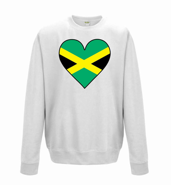 Jamaica Flag Heart Printed Sweatshirt - Mr Wings Emporium 