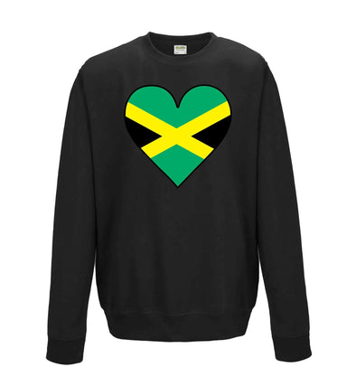 Jamaica Flag Heart Printed Sweatshirt - Mr Wings Emporium 