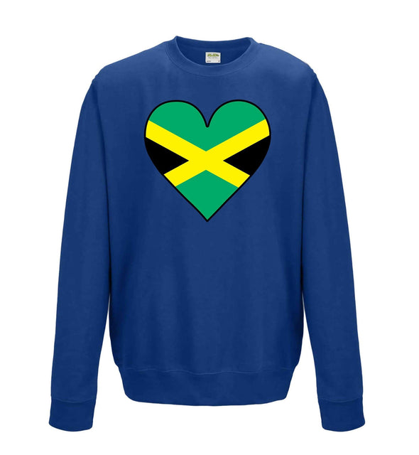 Jamaica Flag Heart Printed Sweatshirt - Mr Wings Emporium 