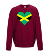 Jamaica Flag Heart Printed Sweatshirt - Mr Wings Emporium 