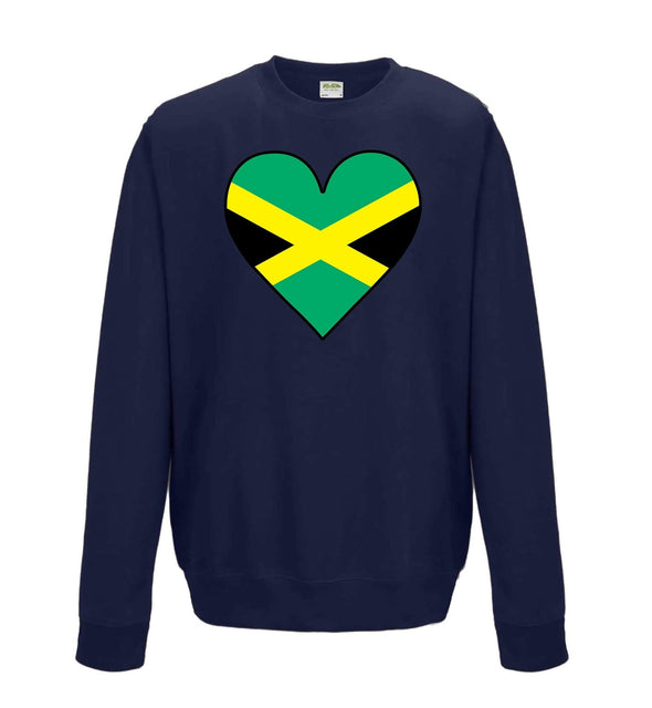 Jamaica Flag Heart Printed Sweatshirt - Mr Wings Emporium 