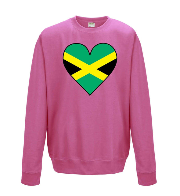 Jamaica Flag Heart Printed Sweatshirt - Mr Wings Emporium 