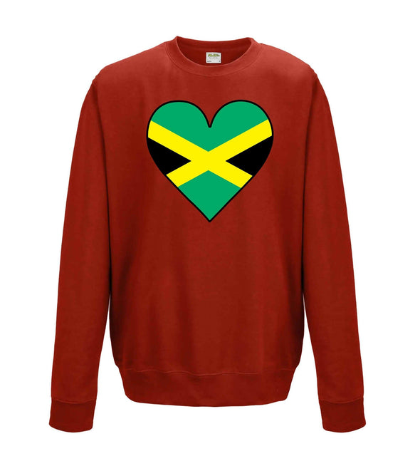 Jamaica Flag Heart Printed Sweatshirt - Mr Wings Emporium 