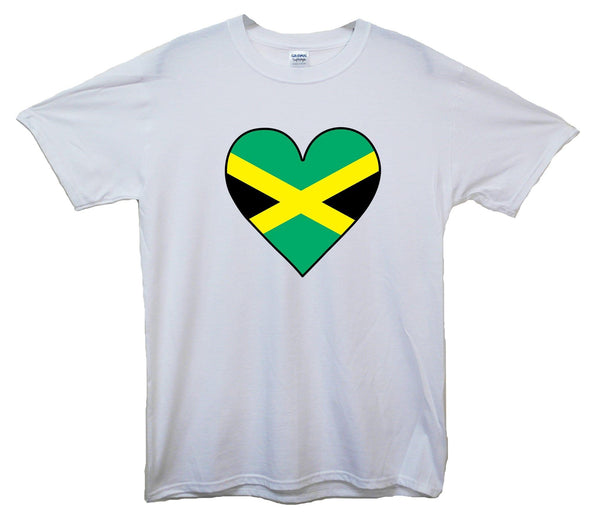 Jamaica Flag Heart Printed T-Shirt - Mr Wings Emporium 