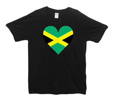 Jamaica Flag Heart Printed T-Shirt - Mr Wings Emporium 