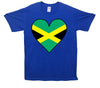 Jamaica Flag Heart Printed T-Shirt - Mr Wings Emporium 