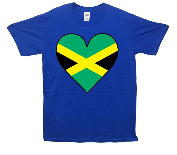 Jamaica Flag Heart Printed T-Shirt - Mr Wings Emporium 