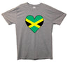 Jamaica Flag Heart Printed T-Shirt - Mr Wings Emporium 