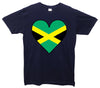 Jamaica Flag Heart Printed T-Shirt - Mr Wings Emporium 