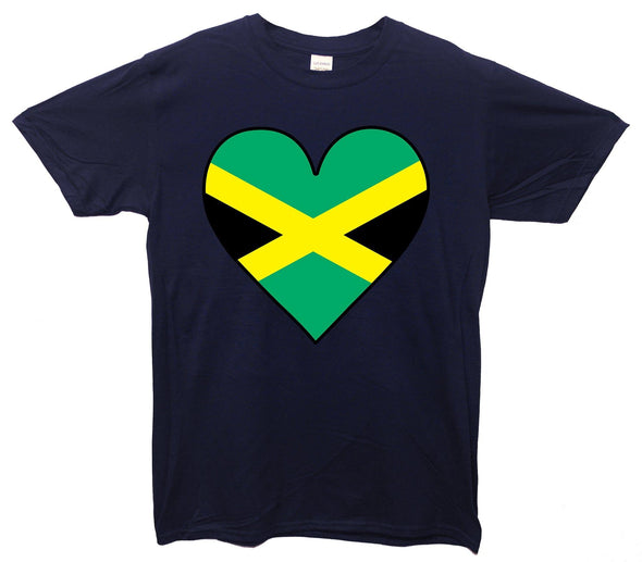 Jamaica Flag Heart Printed T-Shirt - Mr Wings Emporium 