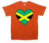 Jamaica Flag Heart Printed T-Shirt - Mr Wings Emporium 